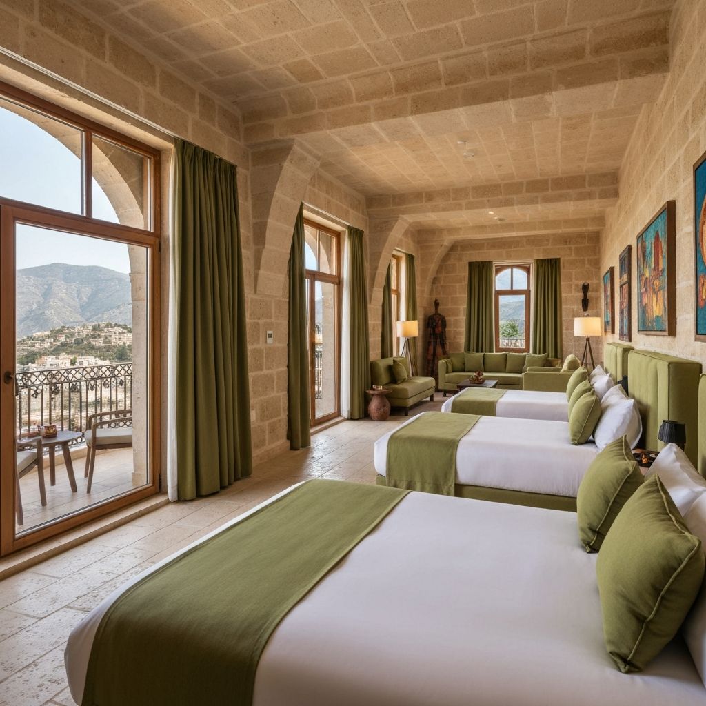 Family suite with warm lighting